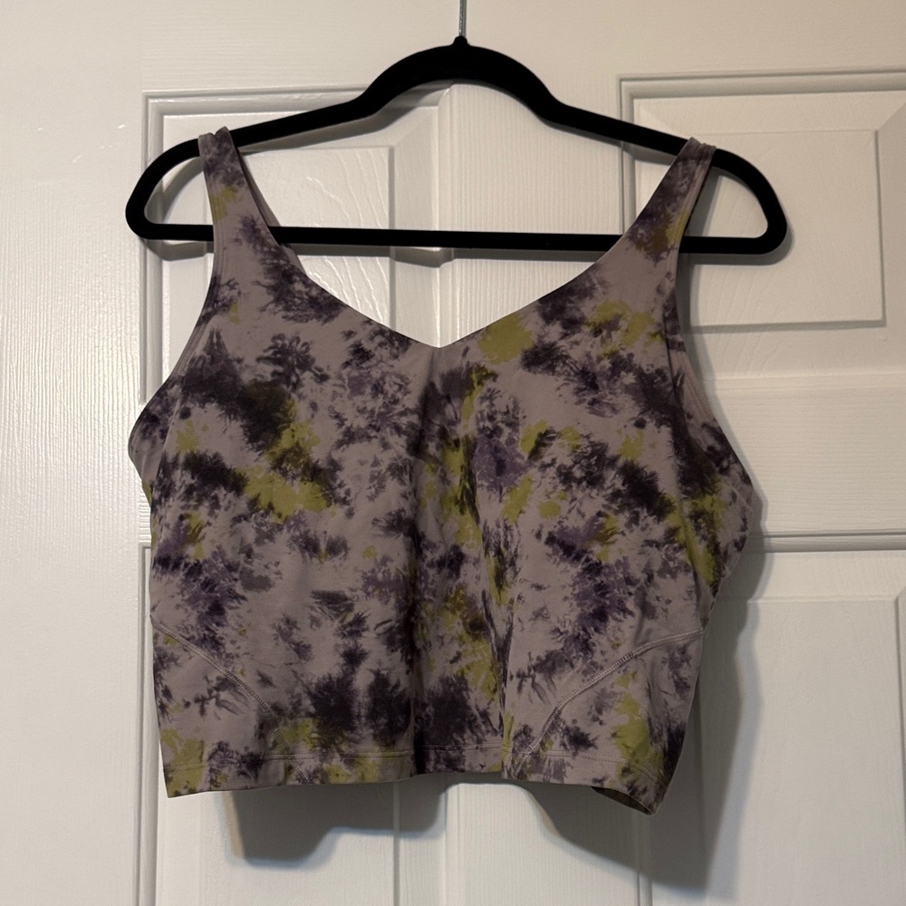 lululemon Purple and Green Tie-Dye Crop Top